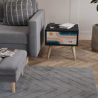 TWO HALVES Nightstand in Black Finish