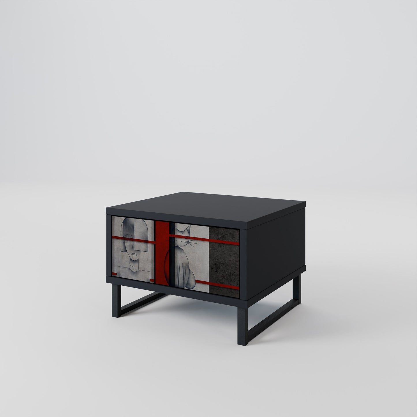 GRAY FIGURES Nightstand in Black Finish