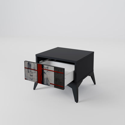 GRAY FIGURES Nightstand in Black Finish