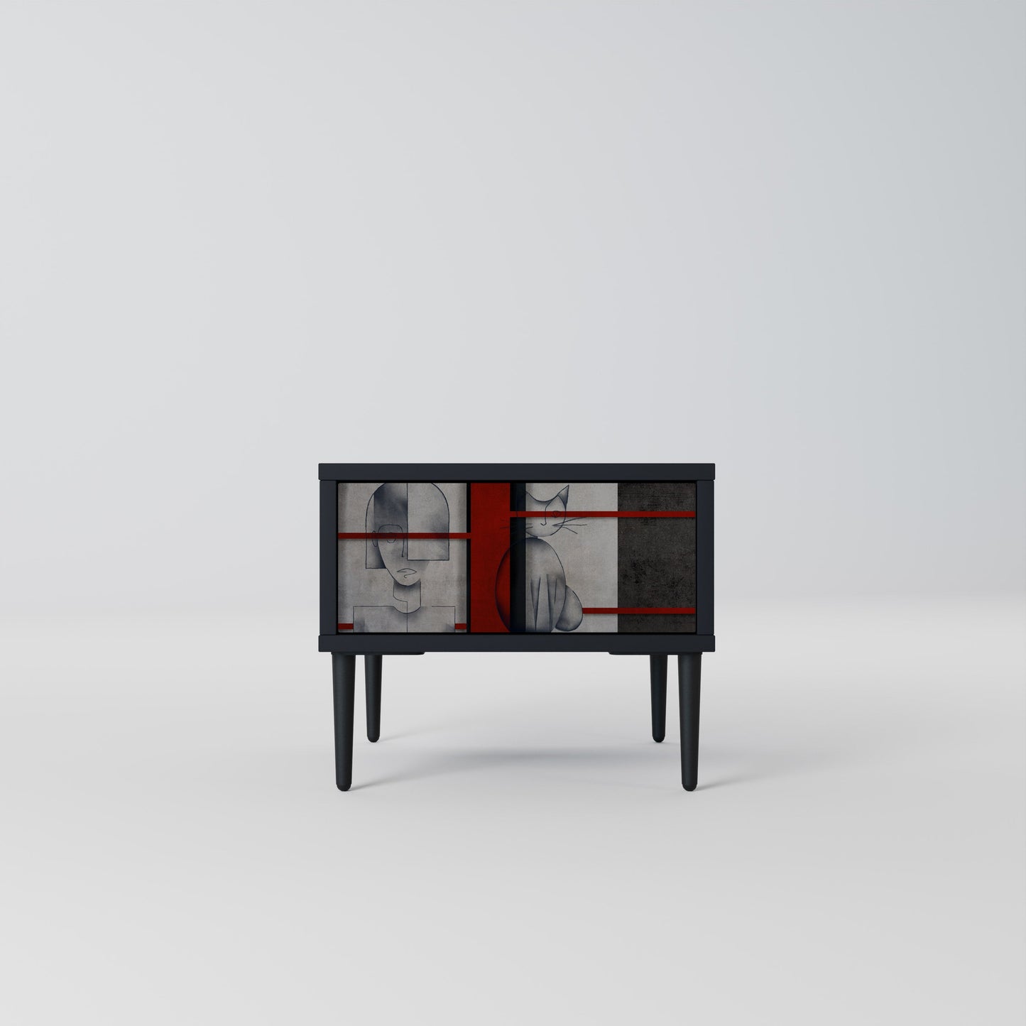 GRAY FIGURES Nightstand in Black Finish