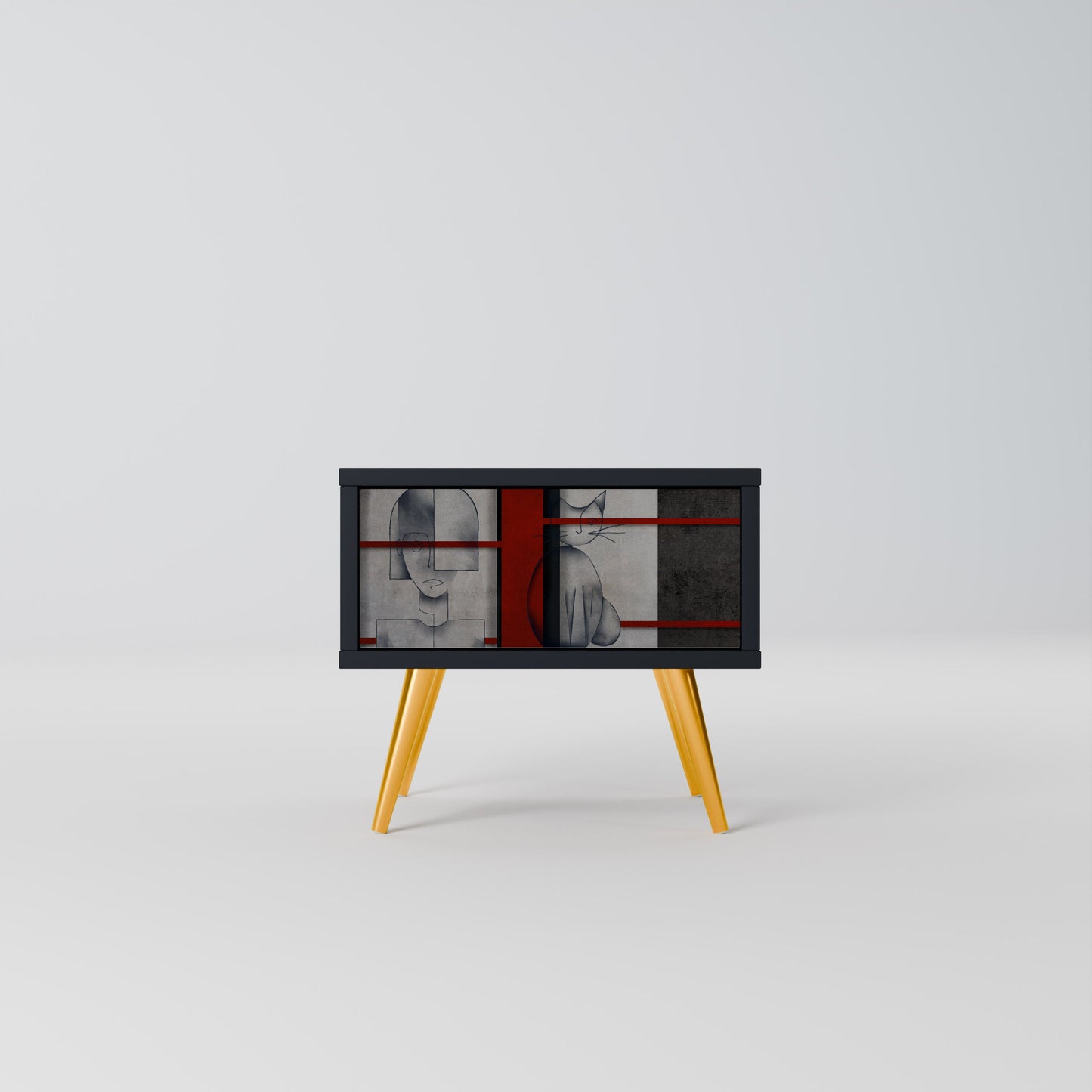 GRAY FIGURES Nightstand in Black Finish