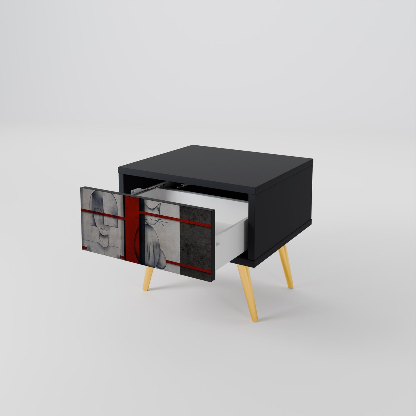 GRAY FIGURES Nightstand in Black Finish