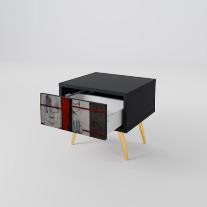 GRAY FIGURES Nightstand in Black Finish
