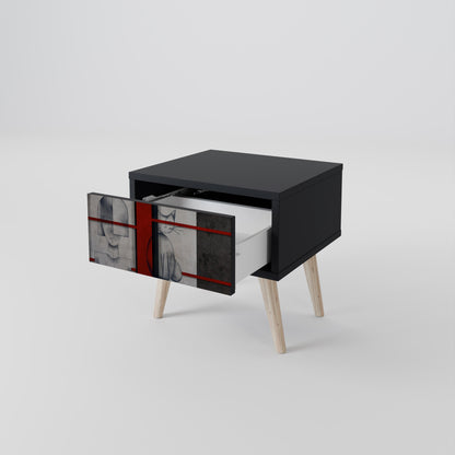 GRAY FIGURES Nightstand in Black Finish