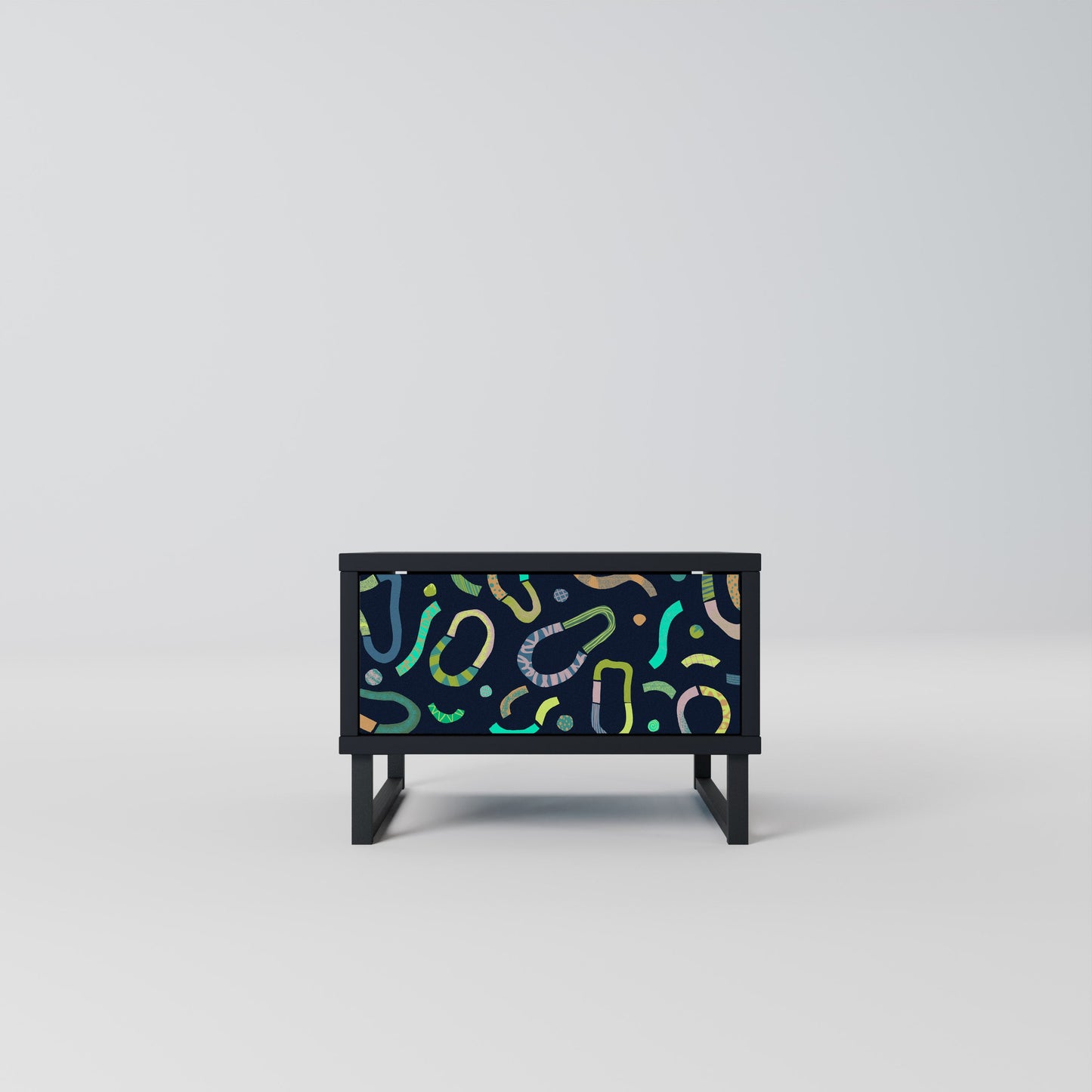 CONTRAST DANCE Nightstand in Black Finish