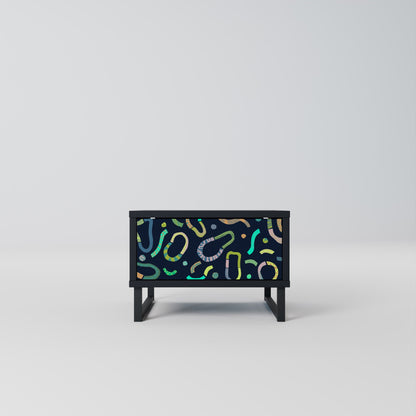 CONTRAST DANCE Nightstand in Black Finish
