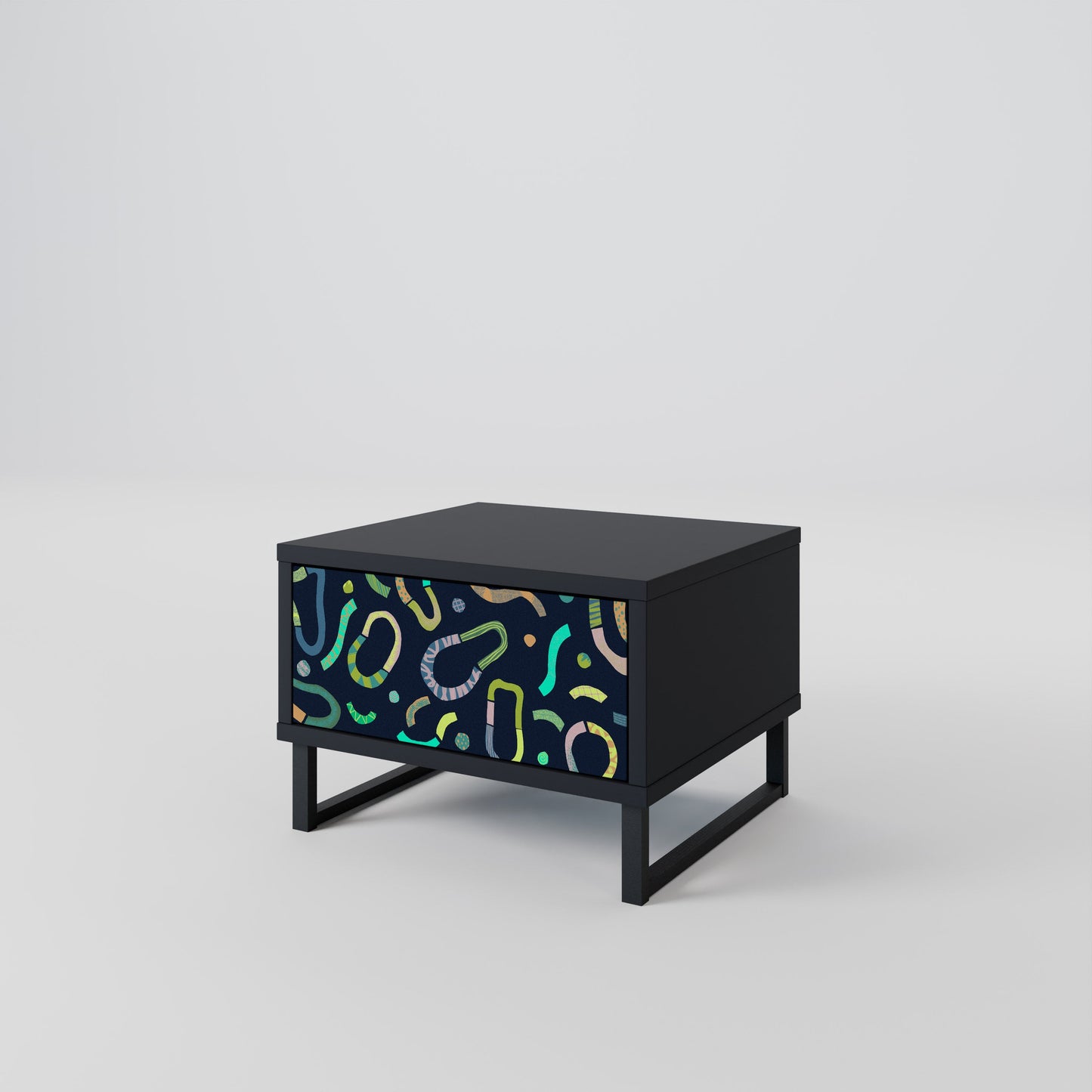 CONTRAST DANCE Nightstand in Black Finish