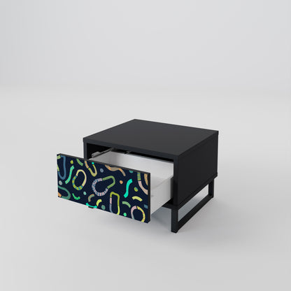 CONTRAST DANCE Nightstand in Black Finish