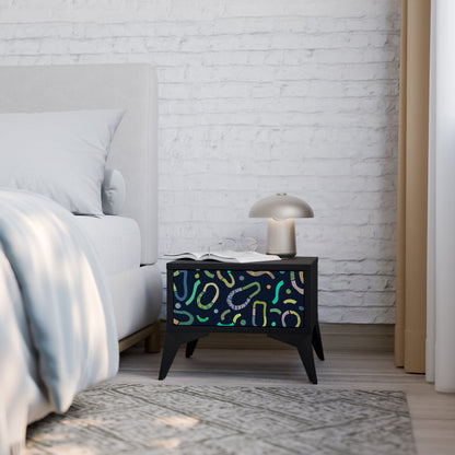 CONTRAST DANCE Nightstand in Black Finish