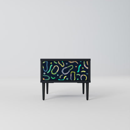 CONTRAST DANCE Nightstand in Black Finish