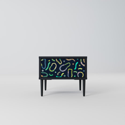 CONTRAST DANCE Nightstand in Black Finish