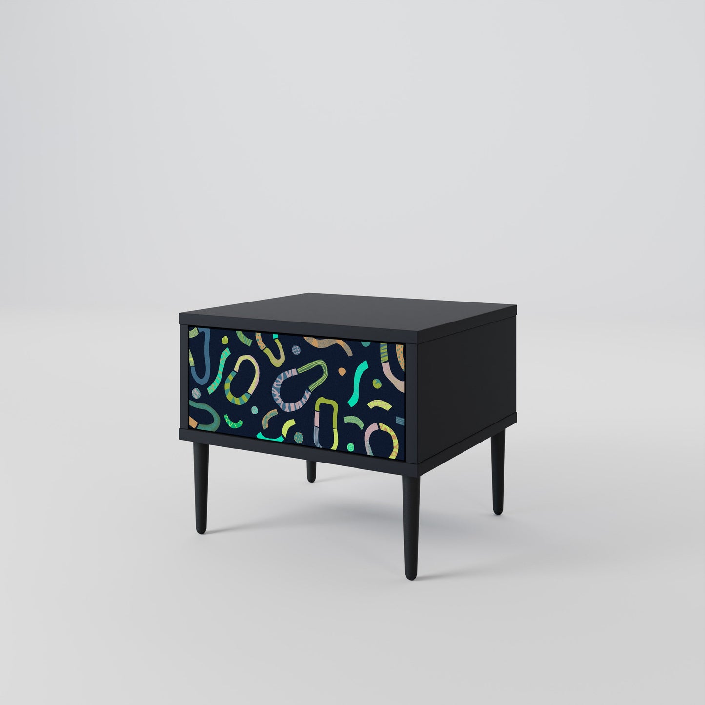 CONTRAST DANCE Nightstand in Black Finish