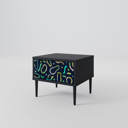 CONTRAST DANCE Nightstand in Black Finish