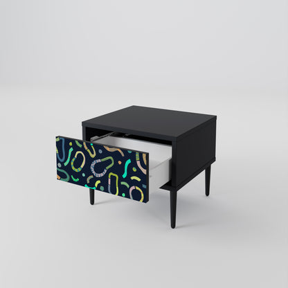 CONTRAST DANCE Nightstand in Black Finish