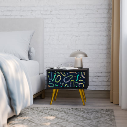 CONTRAST DANCE Nightstand in Black Finish
