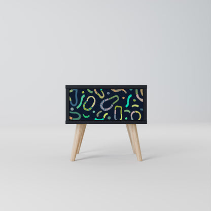 CONTRAST DANCE Nightstand in Black Finish