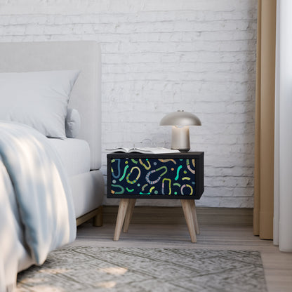 CONTRAST DANCE Nightstand in Black Finish