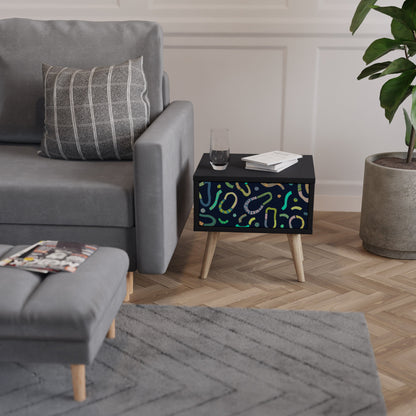 CONTRAST DANCE Nightstand in Black Finish