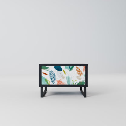 BOTANICAL HURRICANE Nightstand in Black Finish