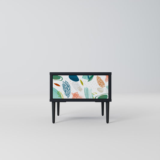 BOTANICAL HURRICANE Nightstand in Black Finish