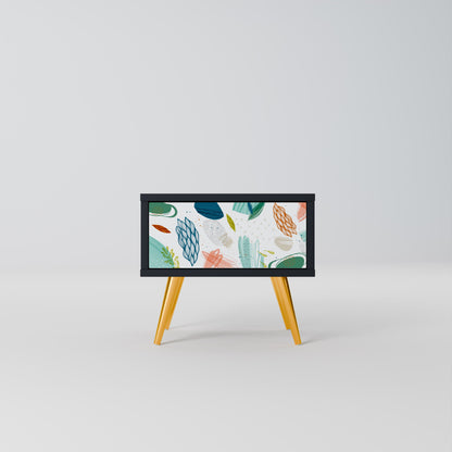 BOTANICAL HURRICANE Nightstand in Black Finish