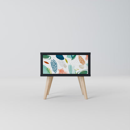 BOTANICAL HURRICANE Nightstand in Black Finish