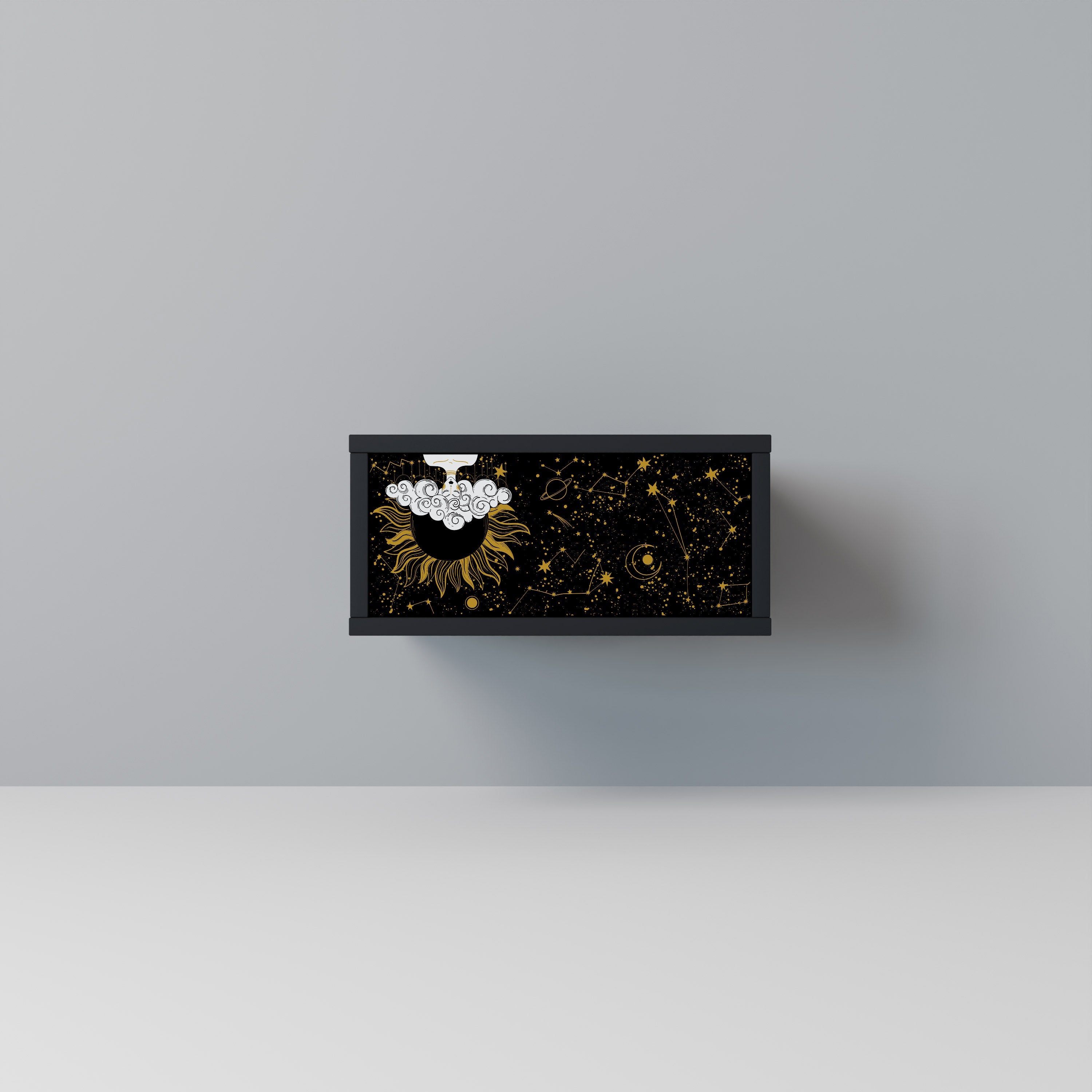 STELLAR CONSTELLATIONS Nattduksbord i svart finish