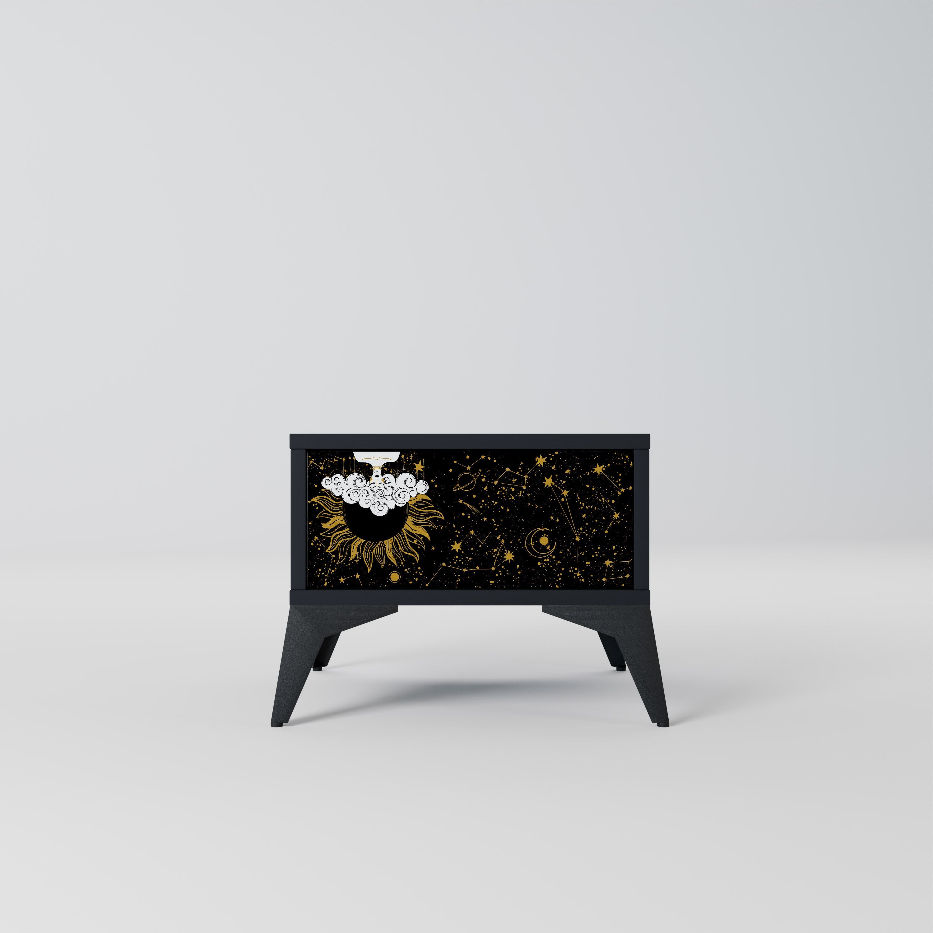 STELLAR CONSTELLATIONS Nattduksbord i svart finish