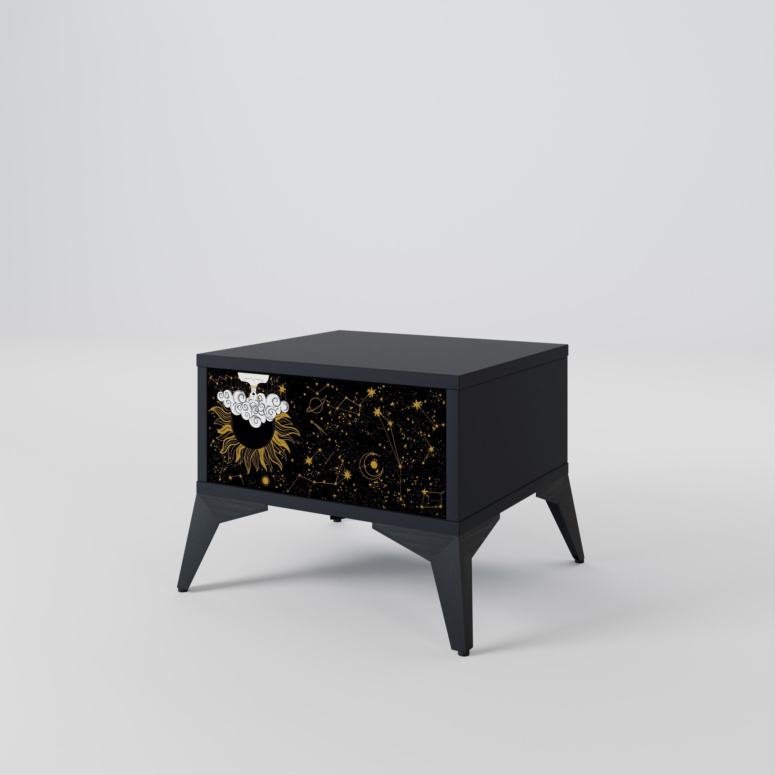 STELLAR CONSTELLATIONS Nattduksbord i svart finish