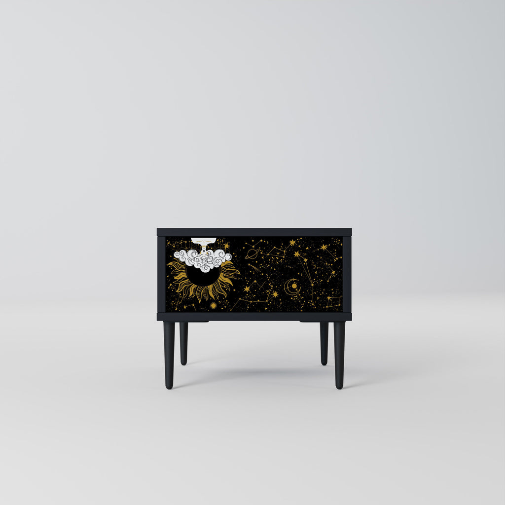 STELLAR CONSTELLATIONS Nattduksbord i svart finish