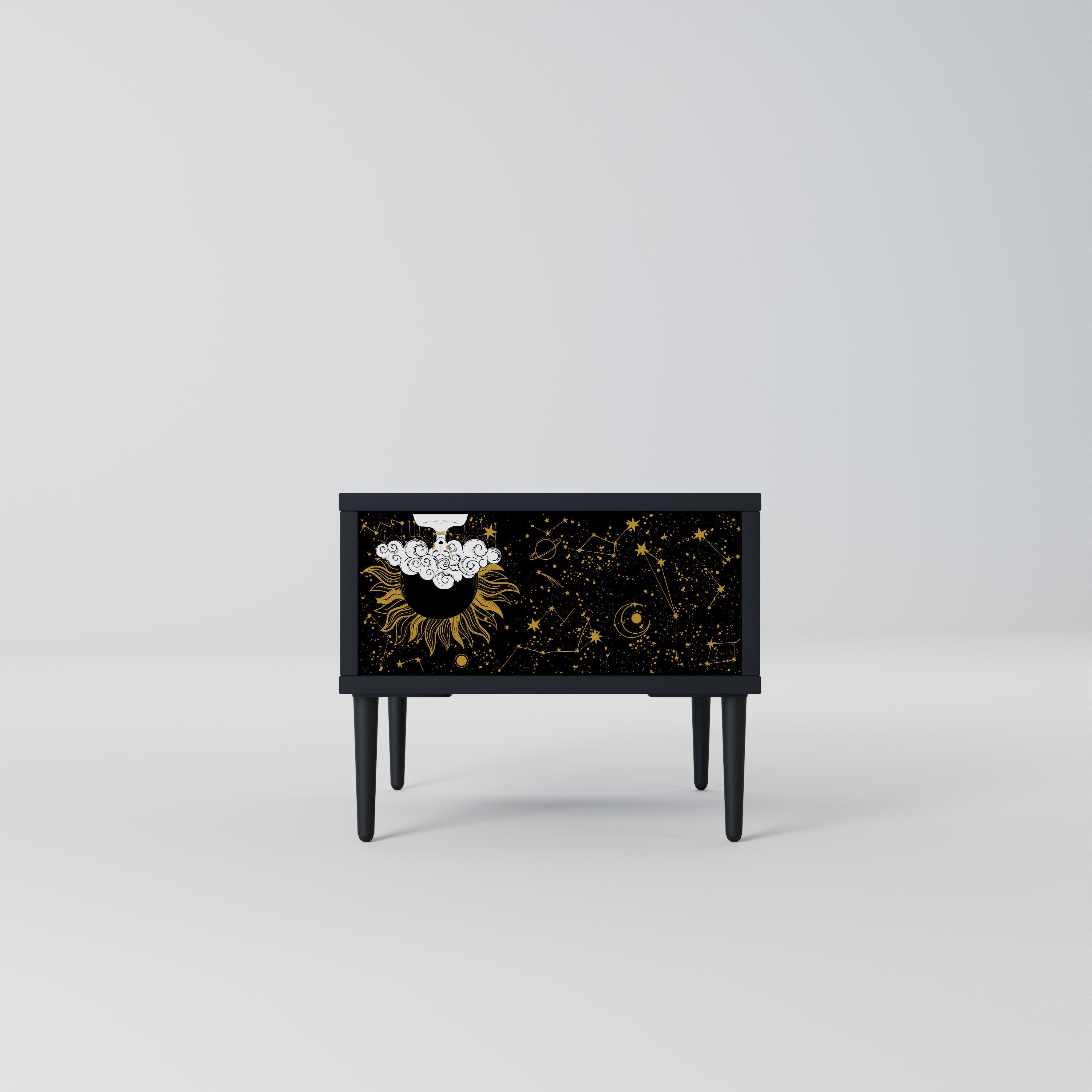 STELLAR CONSTELLATIONS Nattduksbord i svart finish