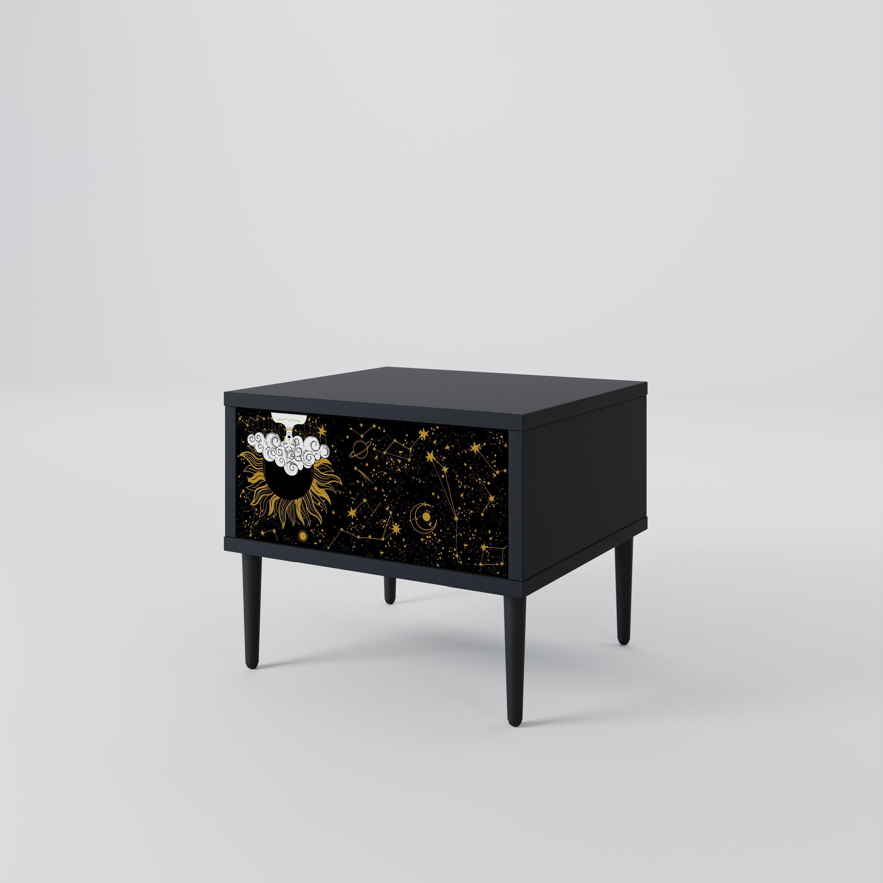 STELLAR CONSTELLATIONS Nattduksbord i svart finish