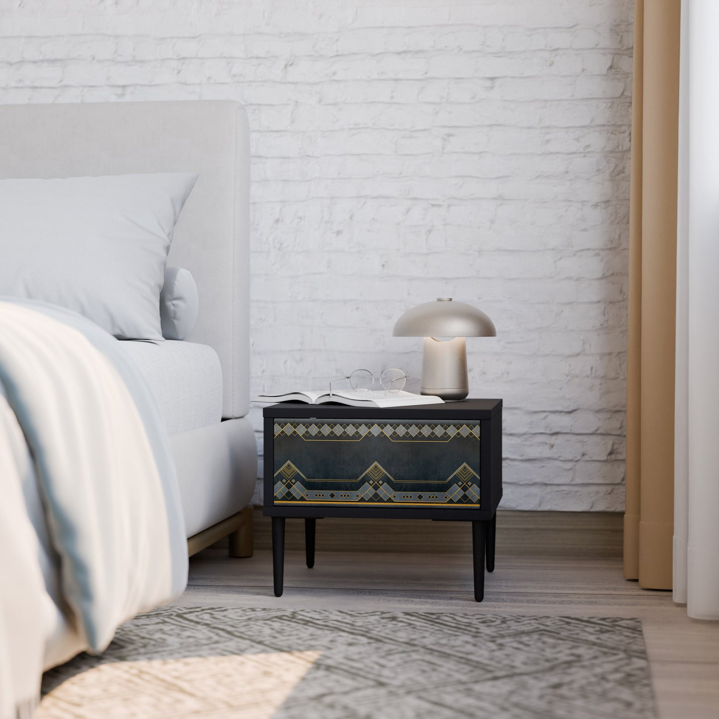ROYAL ORDINARINESS Nightstand in Black Finish