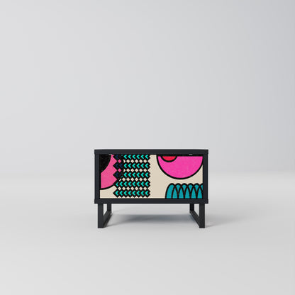 GEOMETRIC RHAPSODY Nightstand in Black Finish