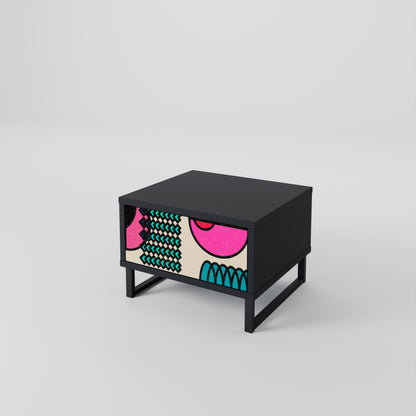 GEOMETRIC RHAPSODY Nightstand in Black Finish