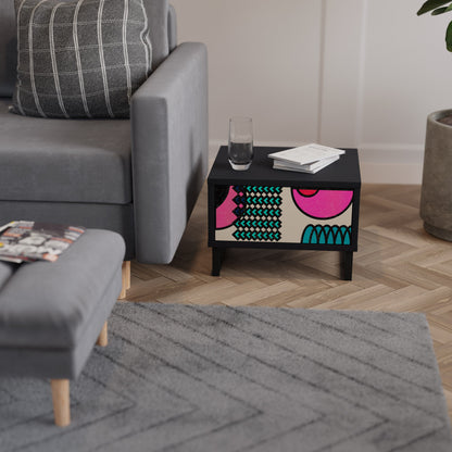GEOMETRIC RHAPSODY Nightstand in Black Finish