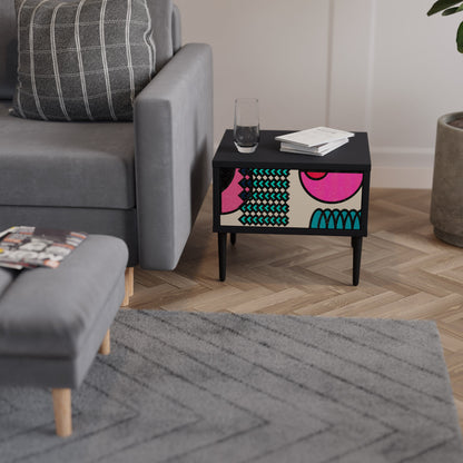 GEOMETRIC RHAPSODY Nightstand in Black Finish