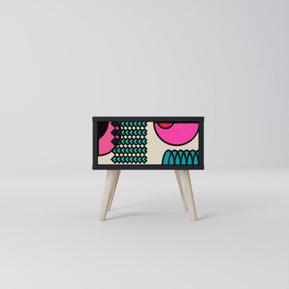GEOMETRIC RHAPSODY Nightstand in Black Finish
