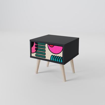 GEOMETRIC RHAPSODY Nightstand in Black Finish
