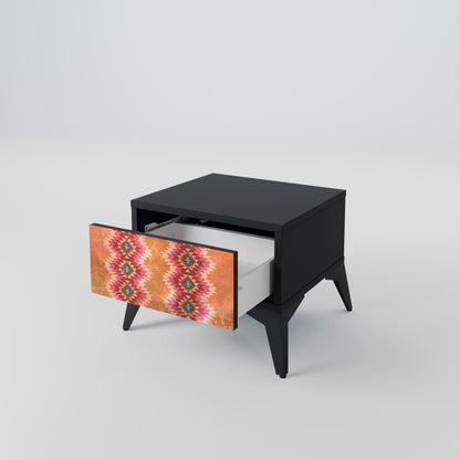 INDIAN FOLK Nightstand in Black Finish