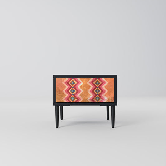 INDIAN FOLK Nightstand in Black Finish