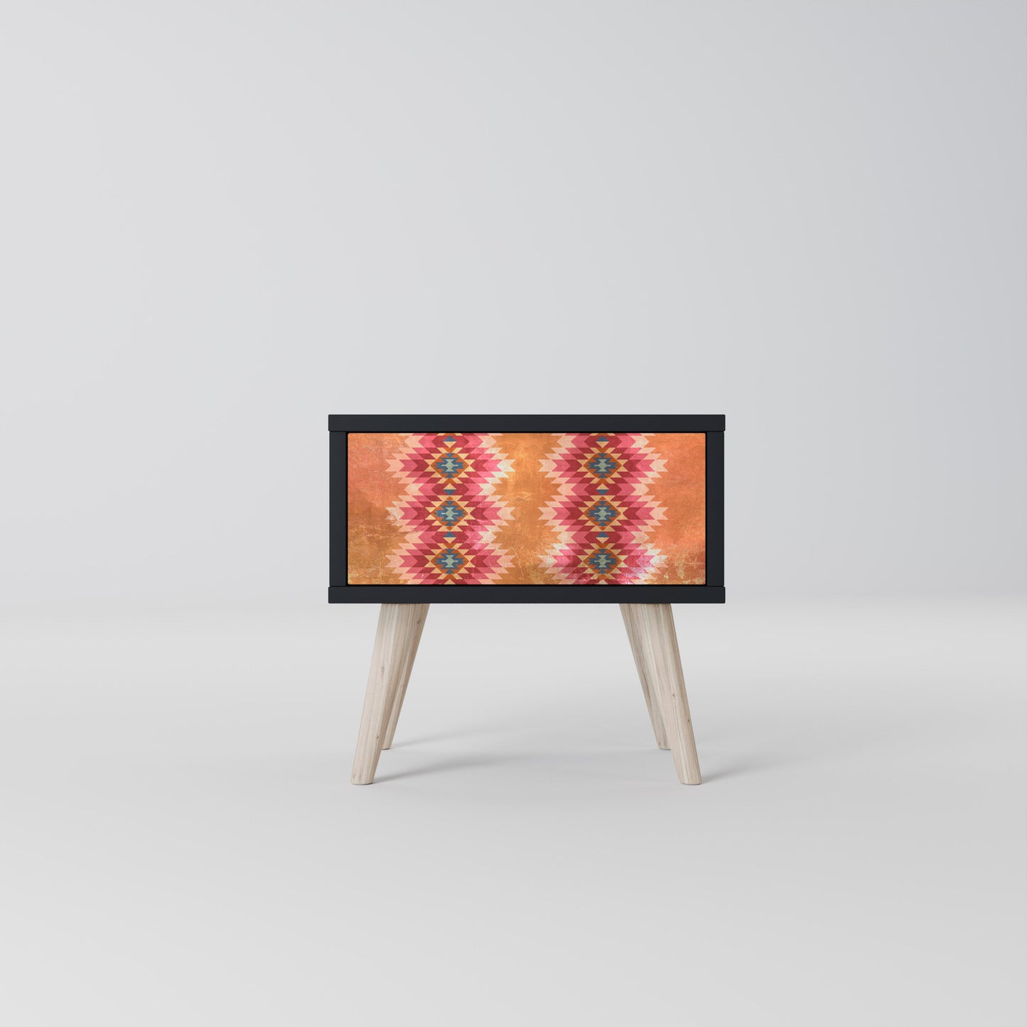 INDIAN FOLK Nightstand in Black Finish