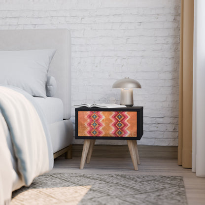 INDIAN FOLK Nightstand in Black Finish