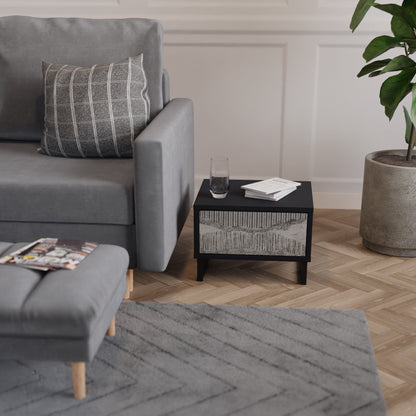 GRAIN LINES Nattduksbord i svart finish