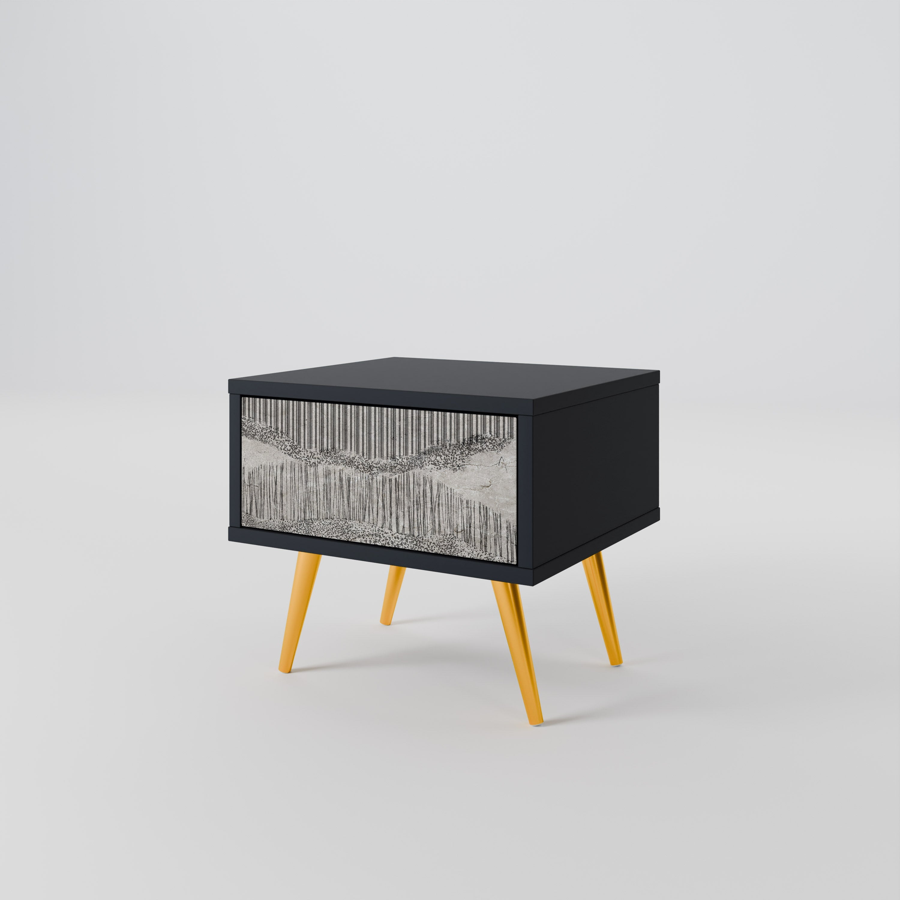 GRAIN LINES Nattduksbord i svart finish