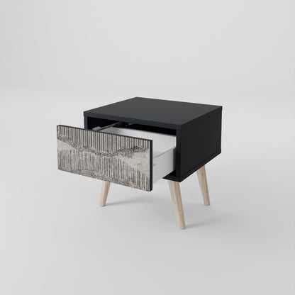 GRAIN LINES Nattduksbord i svart finish