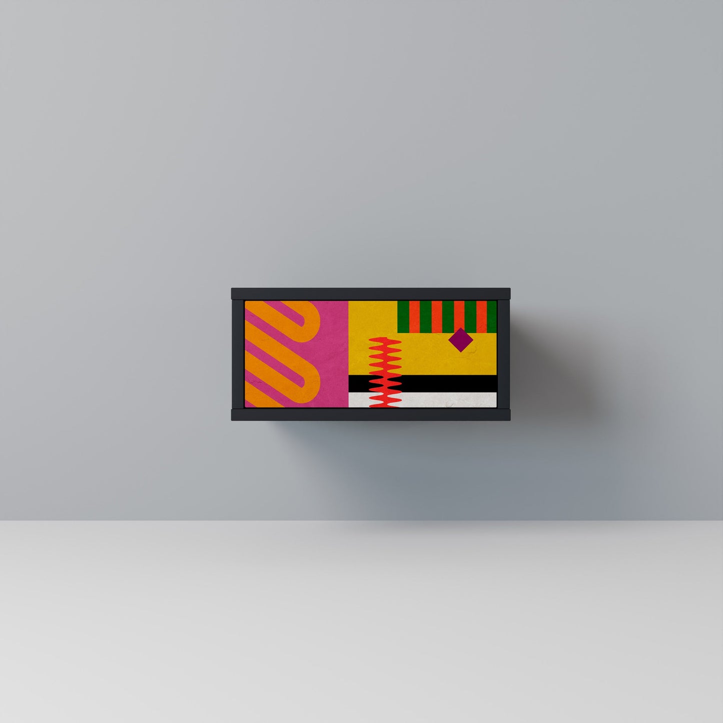 VIVID ART Nightstand in Black Finish