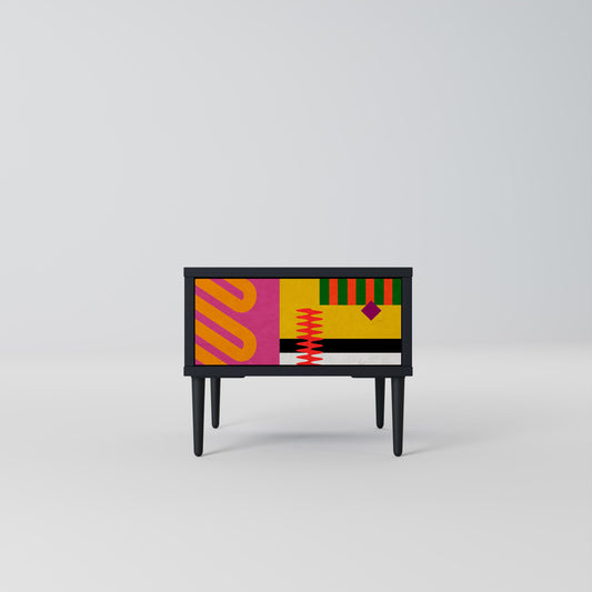 VIVID ART Nightstand in Black Finish