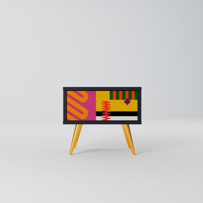 VIVID ART Nightstand in Black Finish