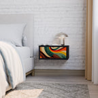 FÄRGGLADA STRANDS Nattduksbord i svart finish